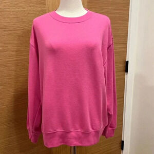 GAP - Women’s Relaxed Crewneck Sweatshirt, Bright Pink, Medium